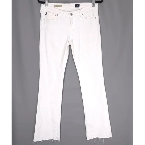 AG ADRIANO GOLDSCHMIED Women's Jeans 28R THE ANGEL Boot Cut Flare White USA MADE - Picture 2 of 15